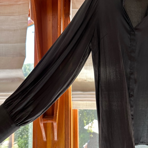 Drapey Black button down from JUST FEMALE - Picture 3 of 5